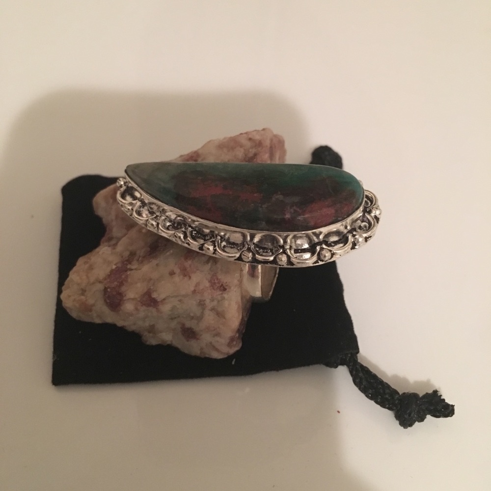 REAL CUPRITE STERLING SILVER RING - Picture 2 of 8